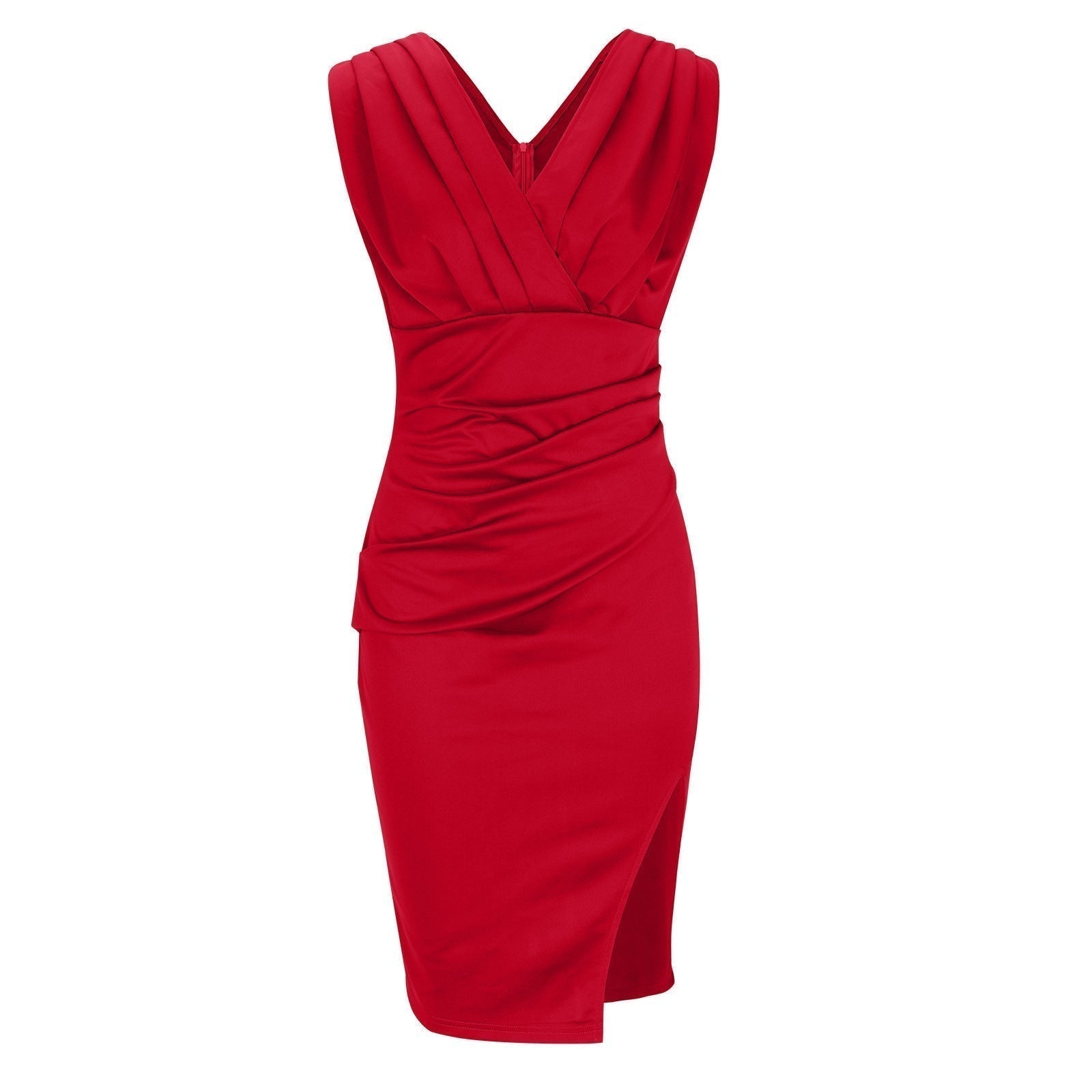 Calyra - Fitted dress with V-neck and slit