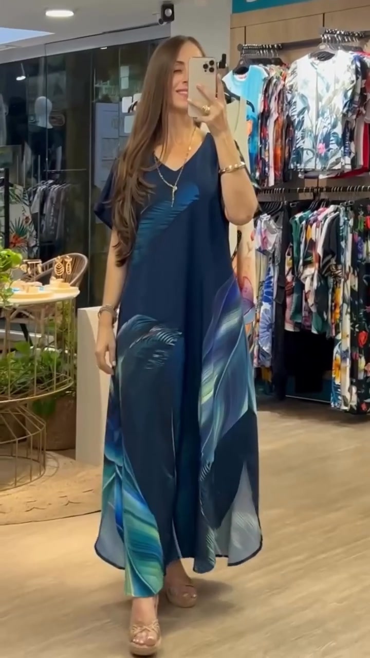 Tirena - Short Sleeve Printed Casual Dress