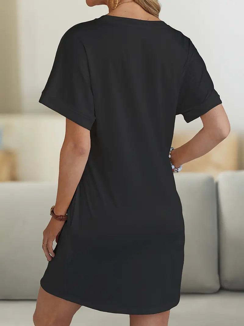 Milia - Graphic Hearts Casual Dress - Cool Elegance & Absolute Comfort