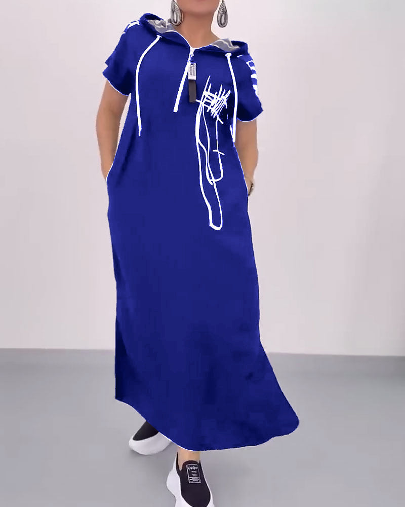 Ilana - Contrasting Maxi Dress with Zipper