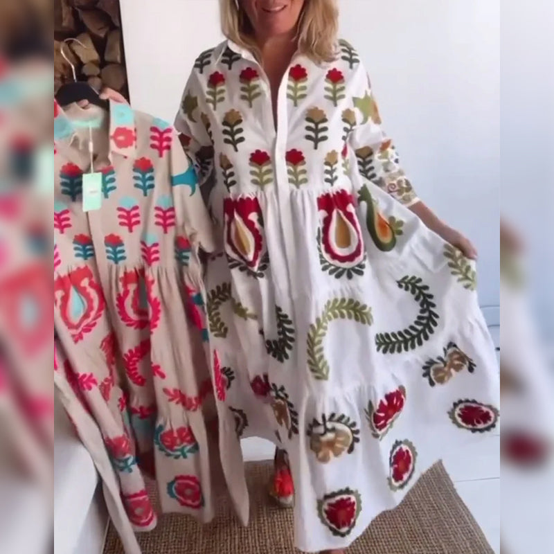 Gracina - Graphic Floral Print Dress