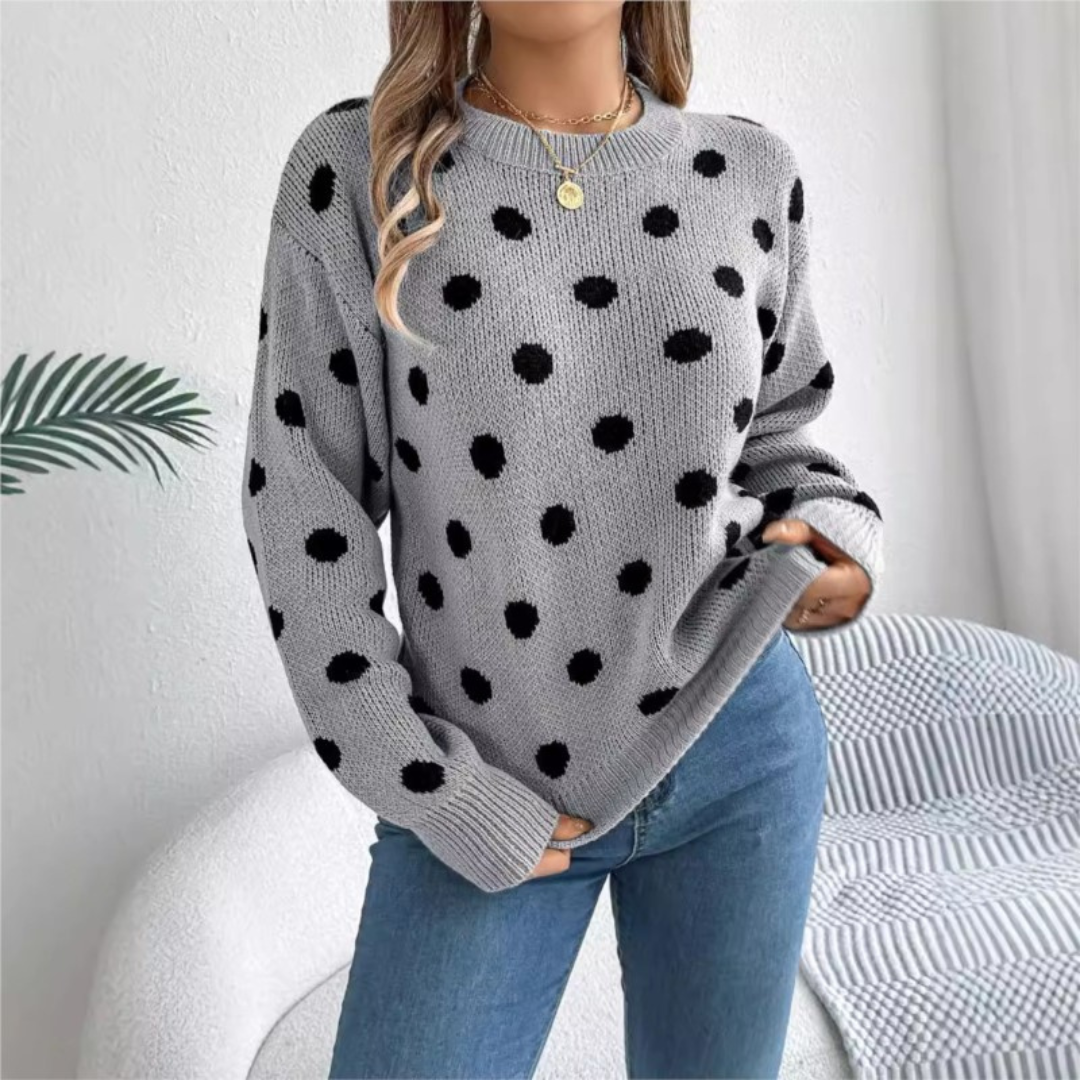 Maud - Elegant and Comfortable Polka Dot Knitted Sweater