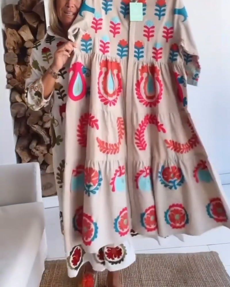 Gracina - Graphic Floral Print Dress