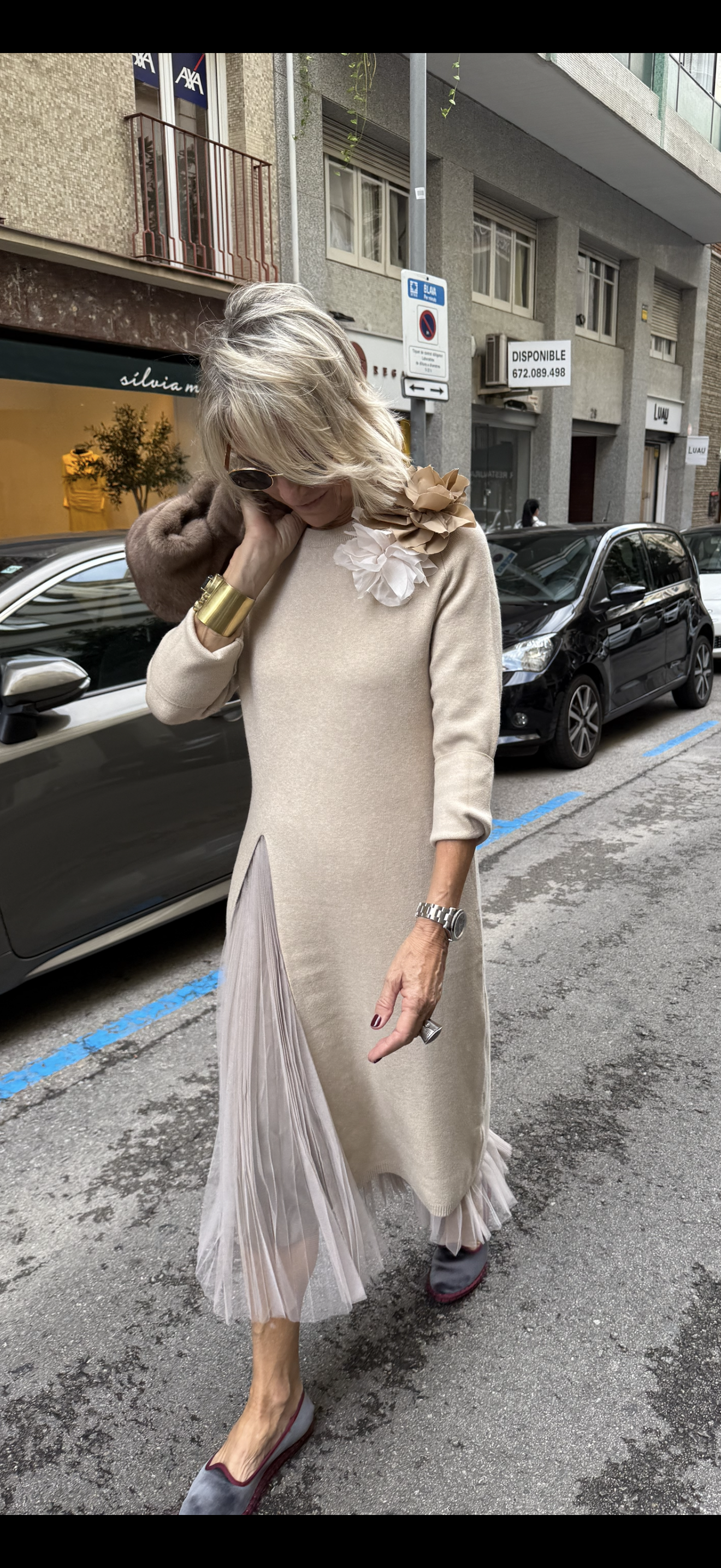 Gwenirra - Elegant Knitted Tulle Dress