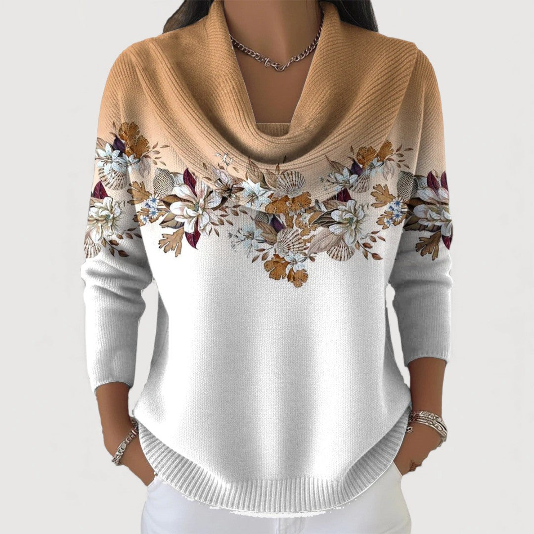 ALORAâ„¢ | Floral Cowl Jumper