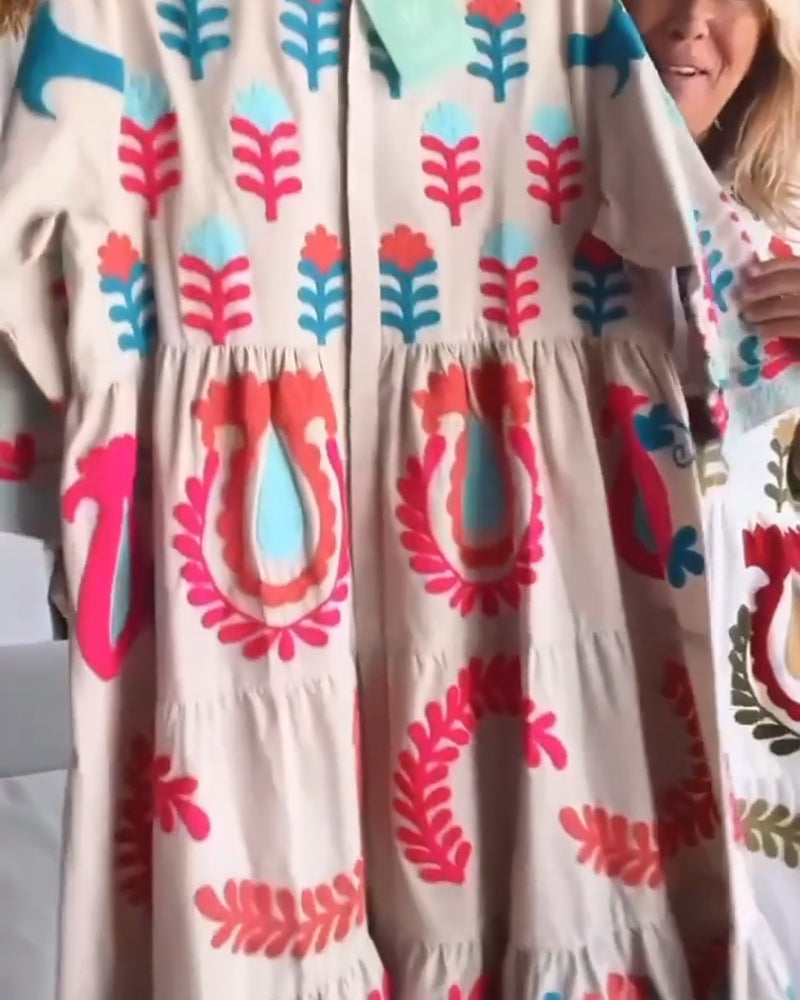 Gracina - Graphic Floral Print Dress