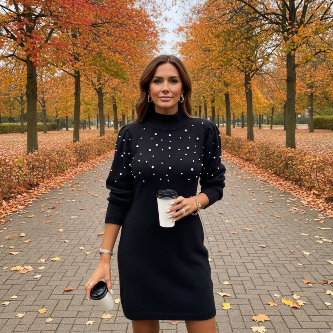 Kavina - Warm Dress with Elegant Details