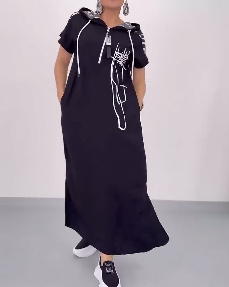 Ilana - Contrasting Maxi Dress with Zipper