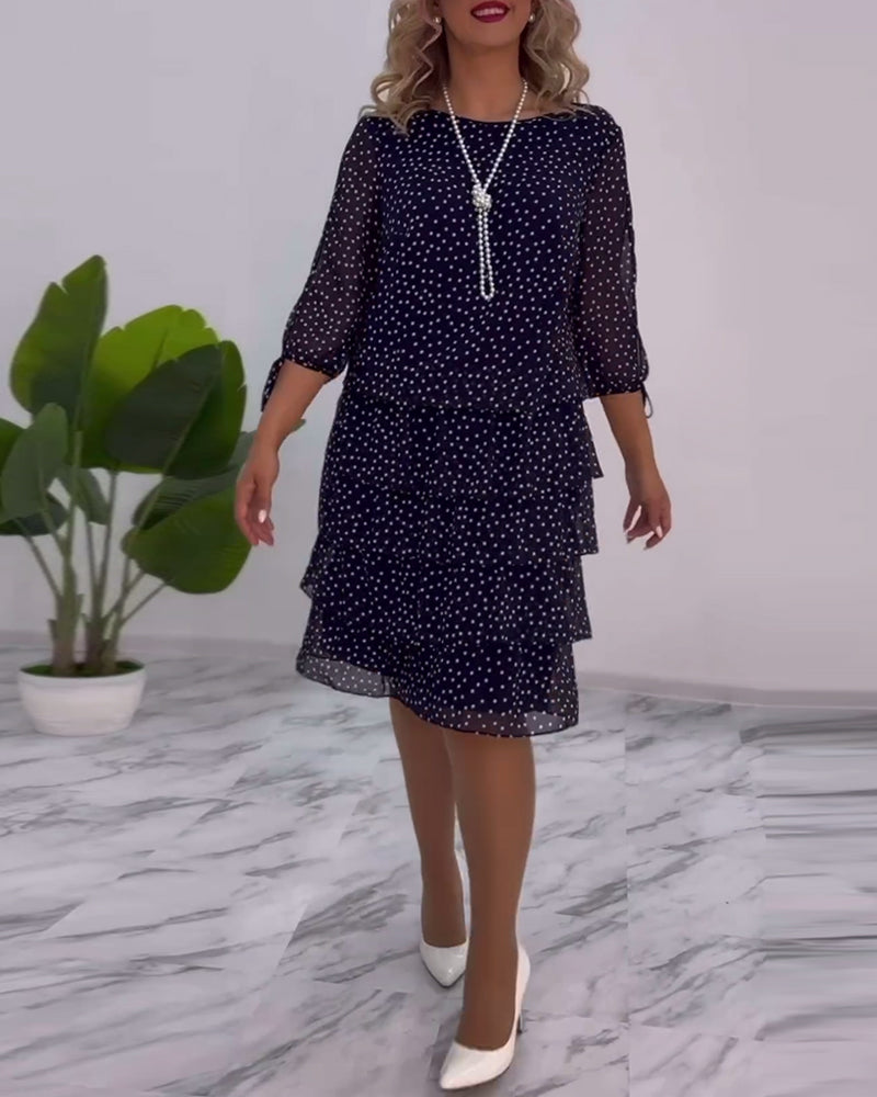 Camille - Festive Layered Polka Dot Dress