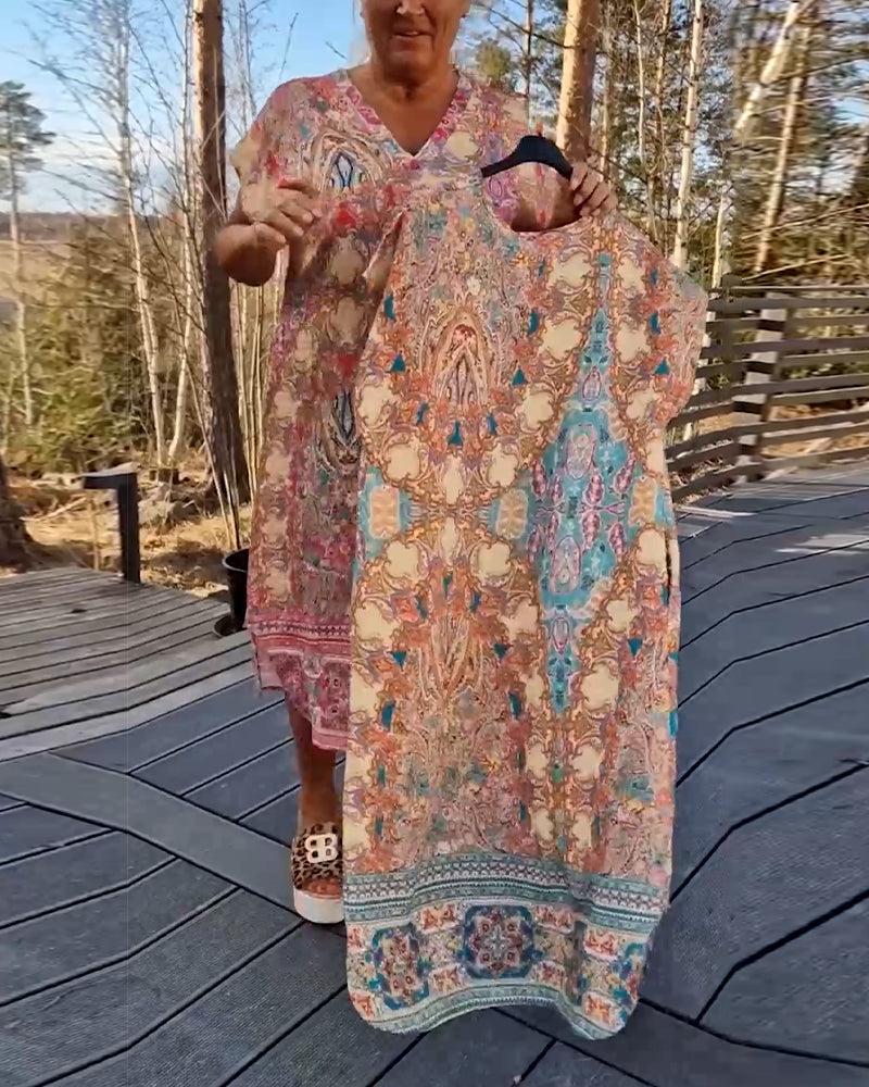 Ailina - Printed V-neck dress