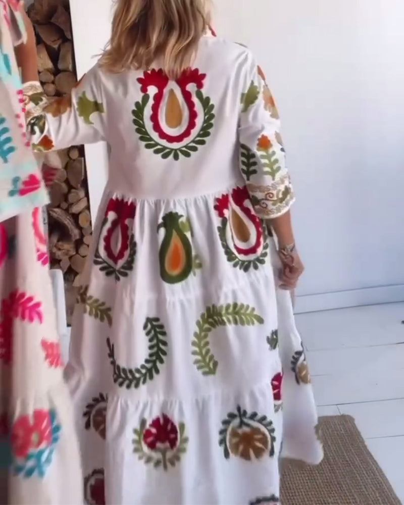 Gracina - Graphic Floral Print Dress