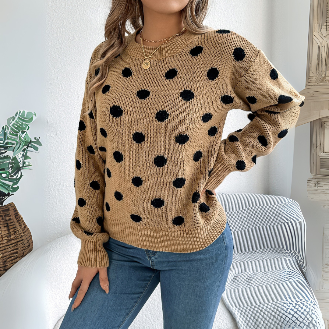 Maud - Elegant and Comfortable Polka Dot Knitted Sweater