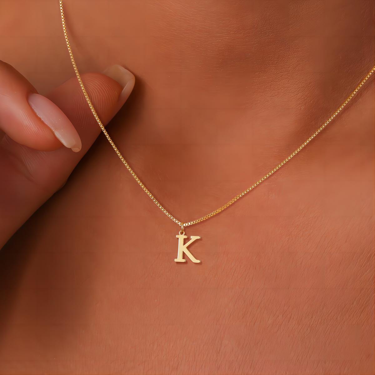 Necklace with initials of love letters