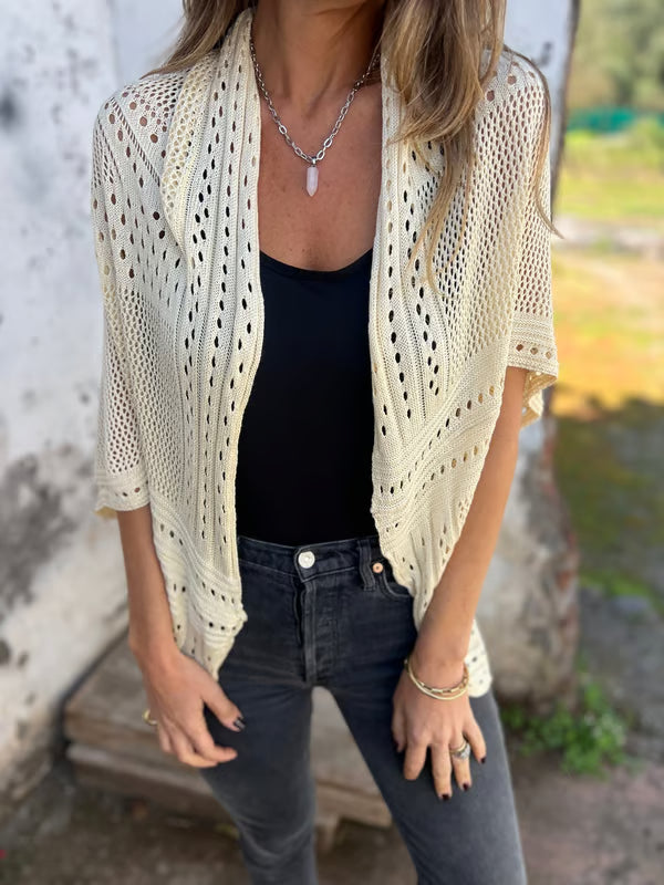 Alithia - Hollow out half-sleeve cardigan