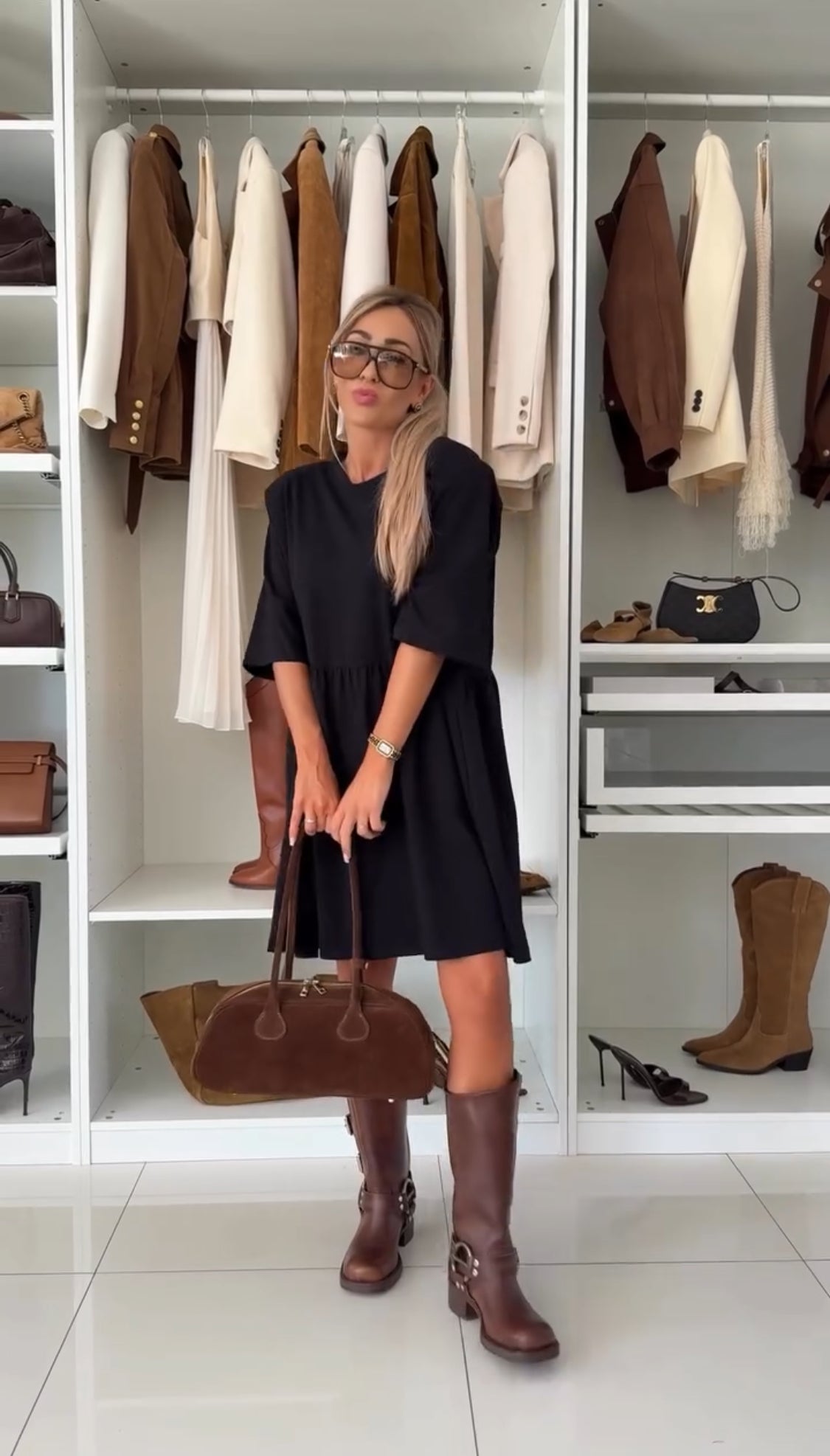 Elandra - Elegant Midi Dress with Half Sleeves