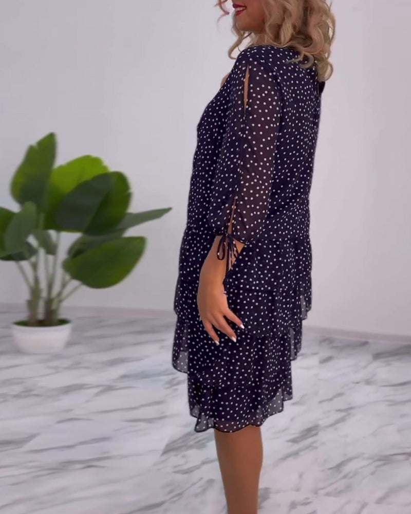 Camille - Festive Layered Polka Dot Dress