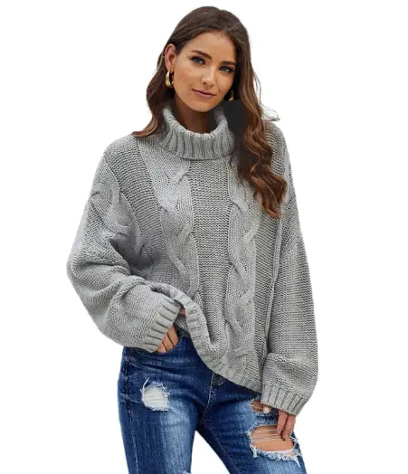 Clemence - Women's Sweater with High Neck Style and Warmth