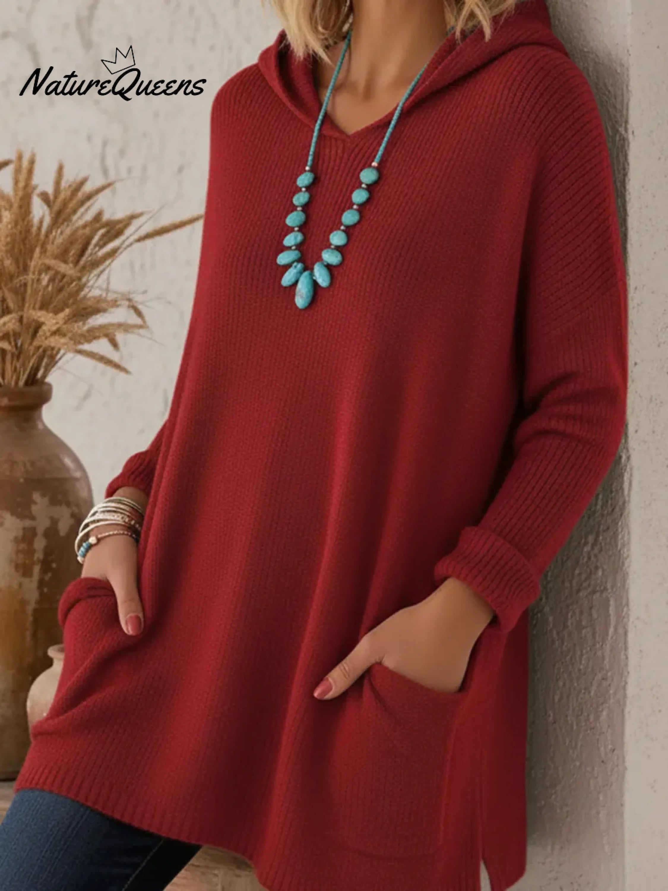 Fioranelle - Soft Hooded Sweater with Pockets