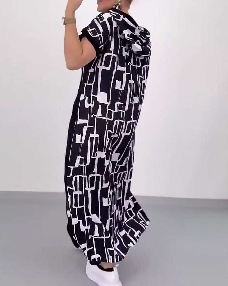 Ilana - Contrasting Maxi Dress with Zipper