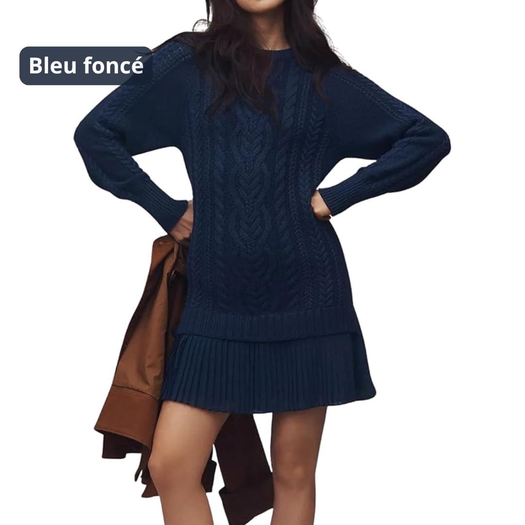 Marivessa - Warm and Elegant Cable Sweater Dress for Winter