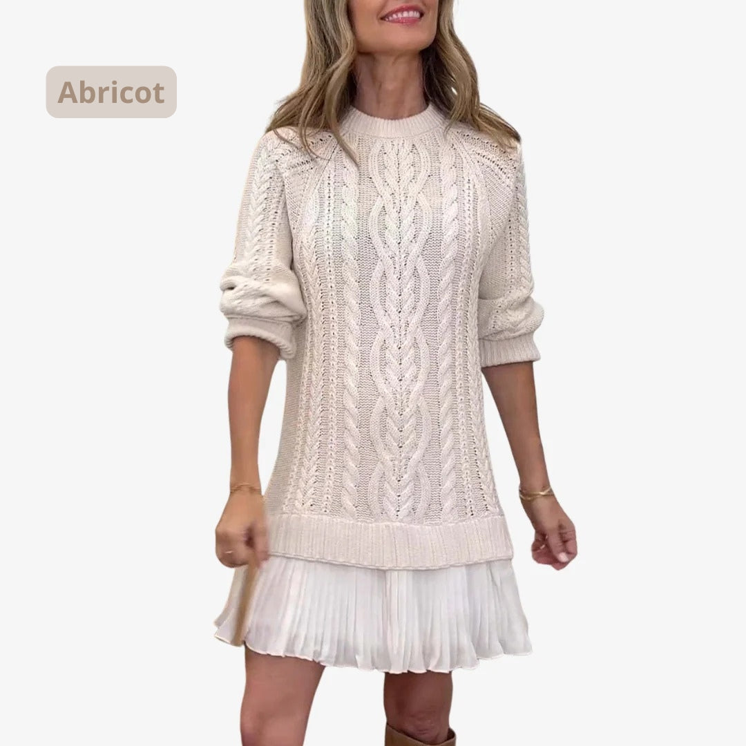 Marivessa - Warm and Elegant Cable Sweater Dress for Winter
