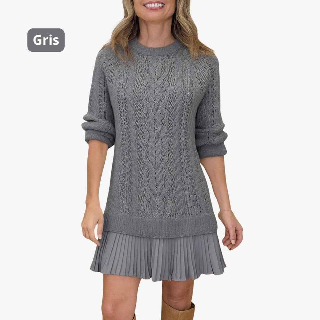 Marivessa - Warm and Elegant Cable Sweater Dress for Winter