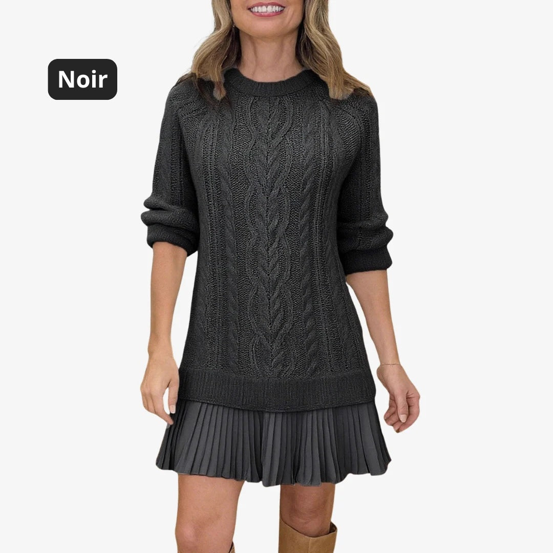 Marivessa - Warm and Elegant Cable Sweater Dress for Winter