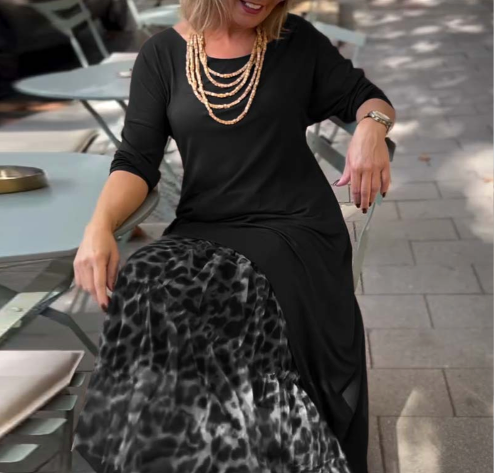 Evelorae - Chic Asymmetrical Dress with Tulle Skirt