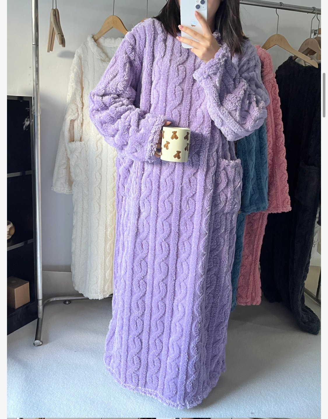 Oravienna - Ultra-Soft Jacquard Fleece Winter Dress