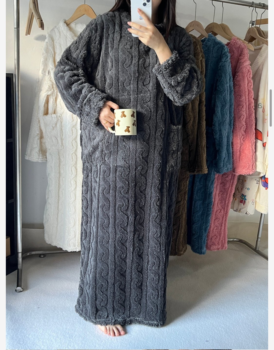Oravienna - Ultra-Soft Jacquard Fleece Winter Dress