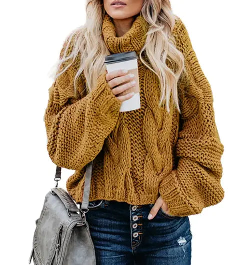 Clemence - Women's Sweater with High Neck Style and Warmth