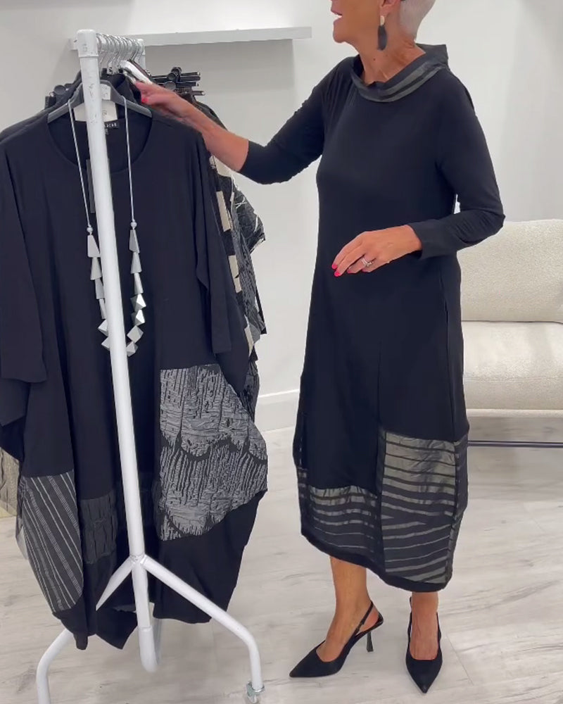 Doralynae - Elegant Dress with Contrasting Panels