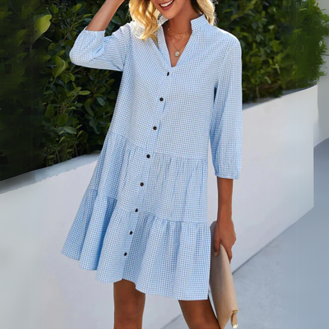 Isalina - Lightweight and flattering checked summer dress