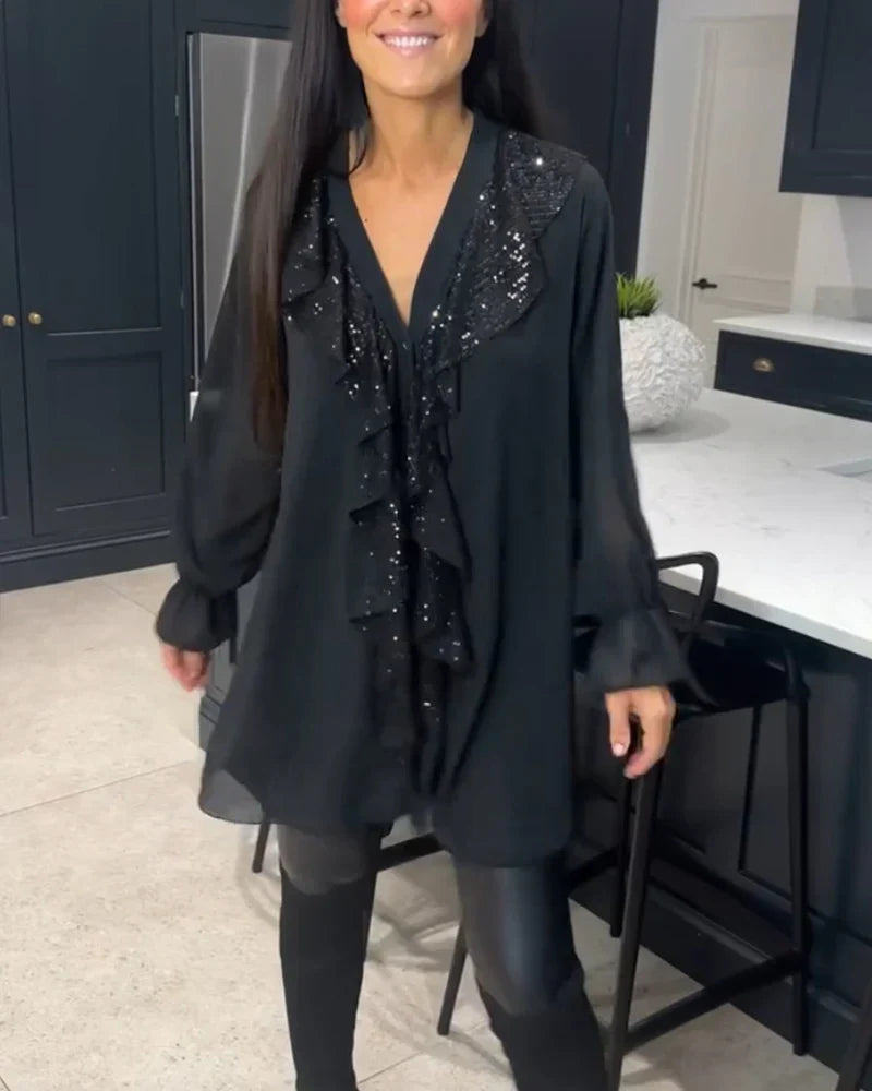 Tharalyn - Elegant Blouse with Flowing Ruffles