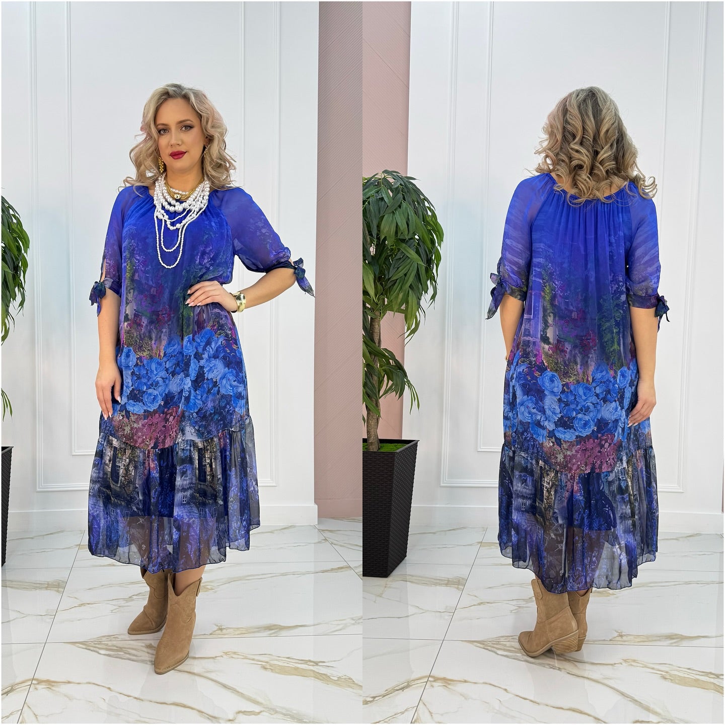 Kalirra - Long Dress with Gradient Floral Print
