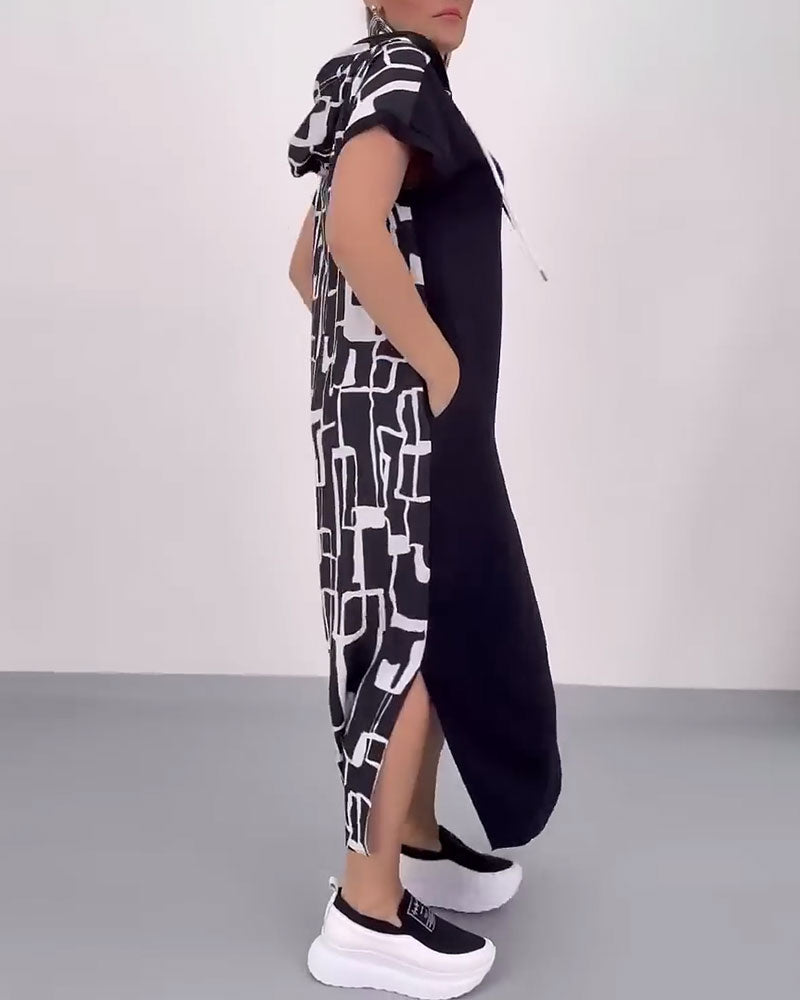 Ilana - Contrasting Maxi Dress with Zipper