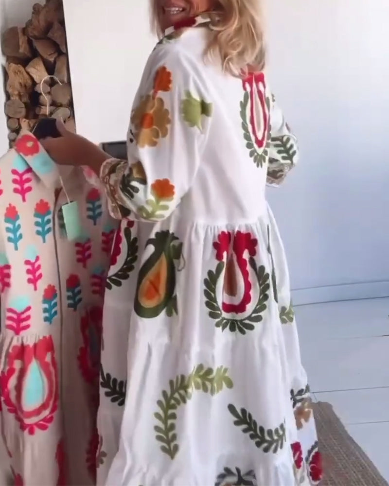 Gracina - Graphic Floral Print Dress