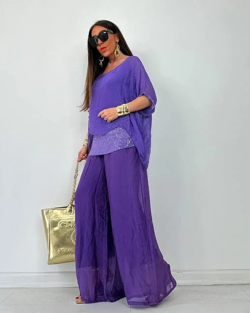 Aurélie - Chic Two-Piece Summer Set - Flowing Elegance and Lightweight Comfort