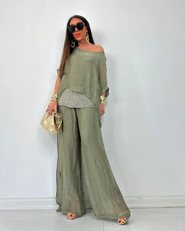 Aurélie - Chic Two-Piece Summer Set - Flowing Elegance and Lightweight Comfort