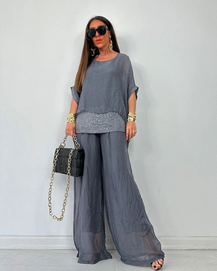 Aurélie - Chic Two-Piece Summer Set - Flowing Elegance and Lightweight Comfort