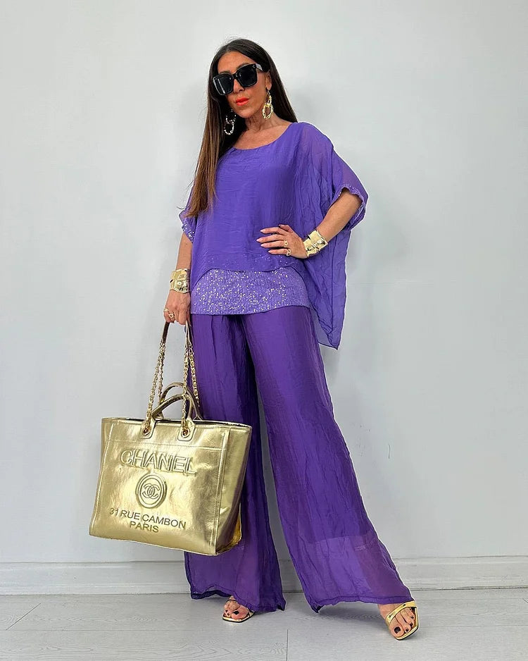 Aurélie - Chic Two-Piece Summer Set - Flowing Elegance and Lightweight Comfort