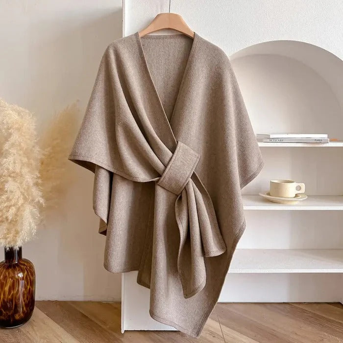 Brivana - Long Poncho Scarf in Soft Wool