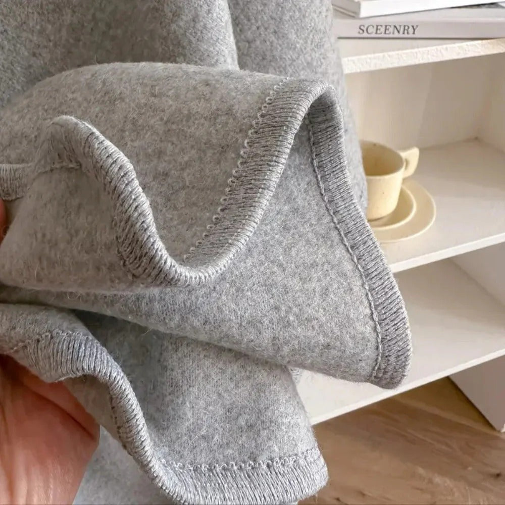 Brivana - Long Poncho Scarf in Soft Wool