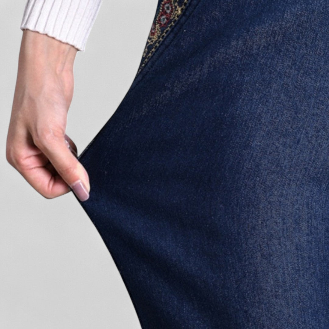 Griselia™ - Women's jeans with elastic waist and side pockets