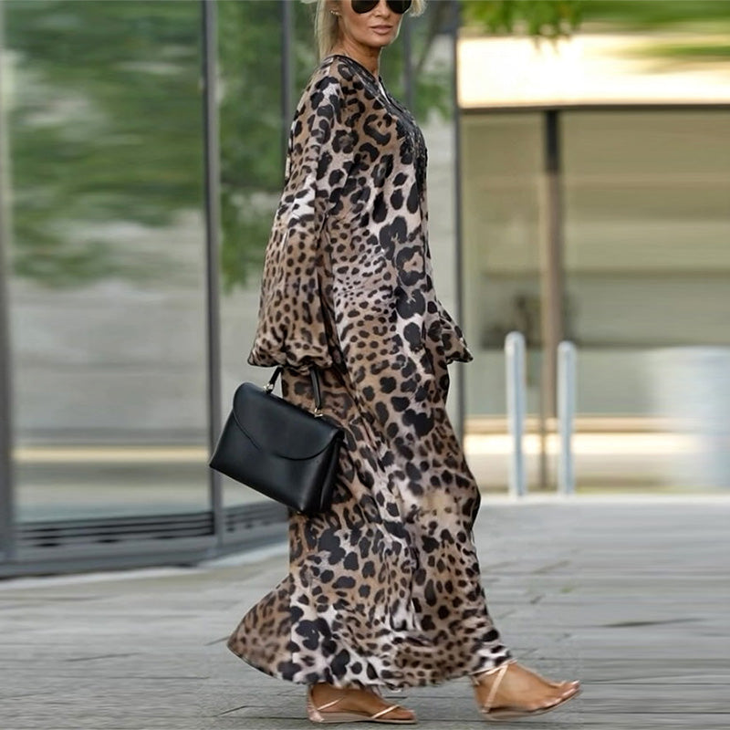 Cherry - Elegant Leopard Long Dress