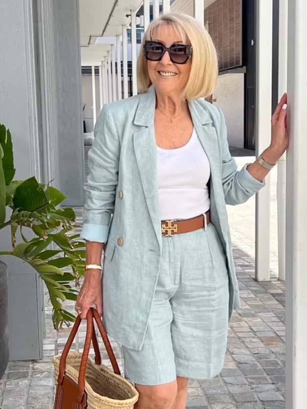 Bianca - Chic Set with Floral Jacket and Shorts