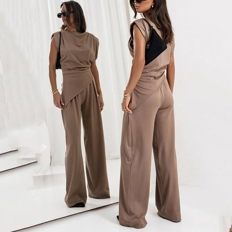 Alya - Women's Elegant Solid Two Piece Set