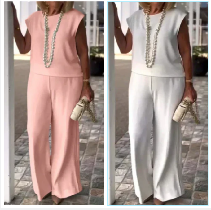 Anissa - Women's Sleeveless Top and Round Neck Pants