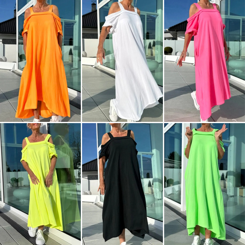 Phaedra - Elegant and comfortable women's off-the-shoulder maxi dress