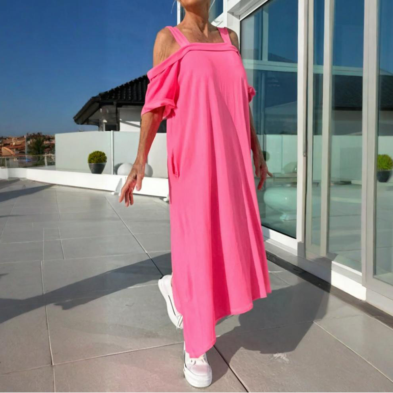 Phaedra - Elegant and comfortable women's off-the-shoulder maxi dress